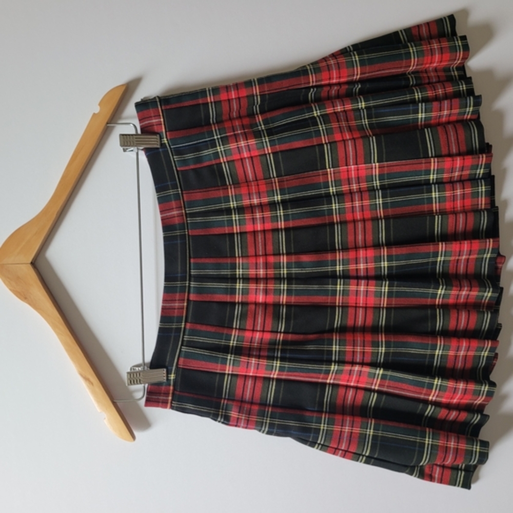Brooks Brothers Red Black Skater Mini Skirt
